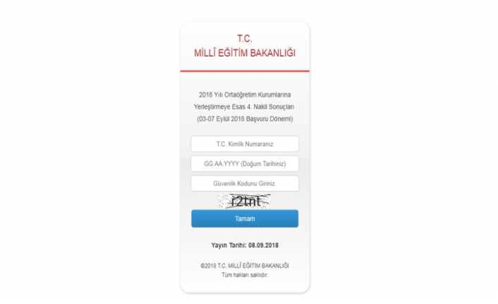 Ortaöğretim Kurumları Yerleştirmeye Esas 4. Nakil sonuçları açıklandı 