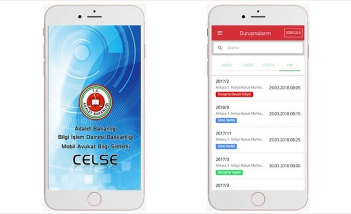 Adalet Bakanlığınca, avukatların duruşmaların tarih ve saatlerini anlık olarak takip