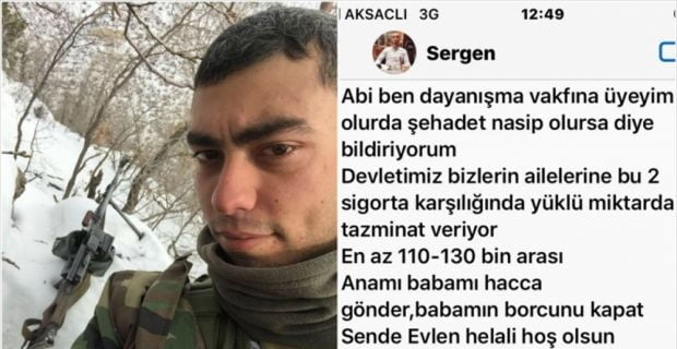 Zeytin Dalı Harekatı'nda şehit düşen Sözleşmeli Er Sergen Pamukçu'nun ağabeyine