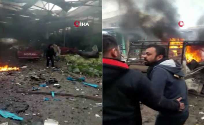 Suriye’nin Afrin kentinde bir pazar yerinde gerçekleştirilen bombalı saldırıda 4