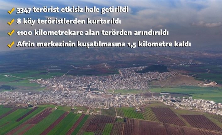 Zeytin Dalı Harekatı'nın başlangıcından bu yana etkisiz hale getirilen terörist