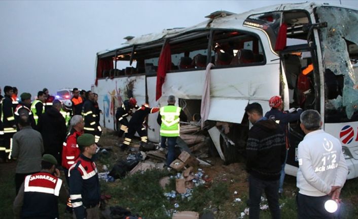 Aksaray'da bir yolcu otobüsünün