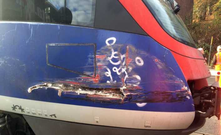 Almanya’nın Stolberg şehrinde yolcu treni ile tırın çarpışması sonucu meydana