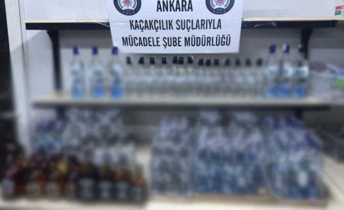 Ankara’da sahte ve kaçak içki satan iş yerlerine yönelik operasyonda