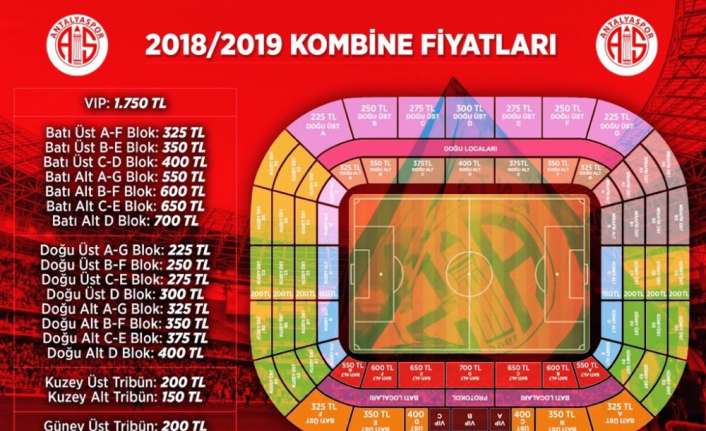 Antalyaspor’un 2018-2019 sezonu kombine bilet fiyatları belli oldu. 
