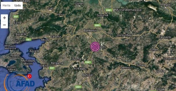 Balıkesir'de 4 büyüklüğünde deprem meydana geldi.