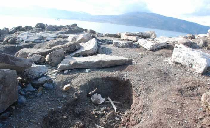 Tokat’ın Almus ilçesinde bulunan baraj gölünde su seviyesinin düşmesi ile