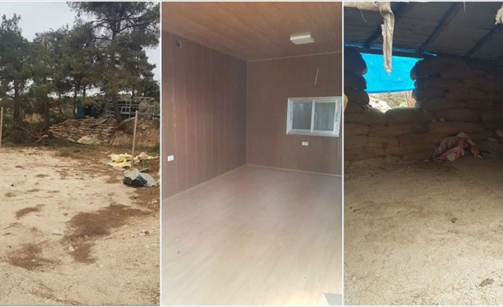 TSK tarafından Afrin'in Birka köyü çevresinde yapılan aramalarda teröristlerce eğitim,