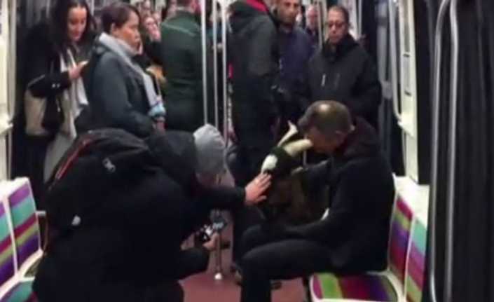 Fransa’da bir adam keçi ile birlikte metroya binmeye çalışınca görevliler
