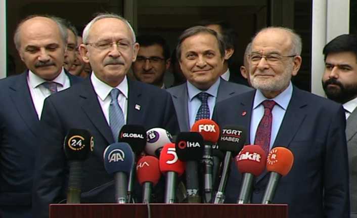 CHP Genel Başkanı Kemal Kılıçdaroğlu ile görüşen Saadet Partisi lideri