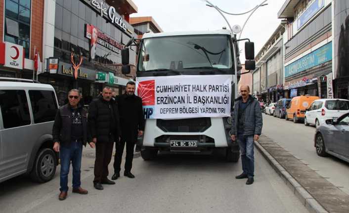 CHP Erzincan İl Başkanlığı koordinesinde yardım tırı gönderildi.