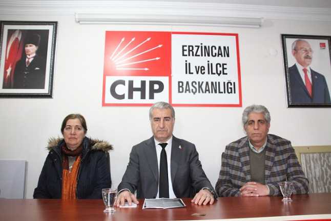 CHP Erzincan İl Başkanı Ayhan Doğan düzenlediği basın toplantında sulamada
