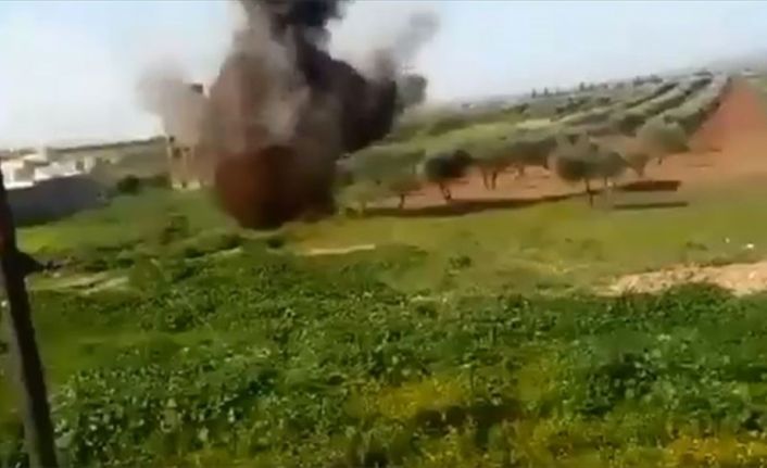 Afrin'e bağlı Cinderes beldesinde güvenlik güçleri tarafından bir el yapım