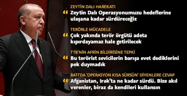Cumhurbaşkanı Erdoğan, "Türkiye'nin terörle mücadele konusundaki kararlılığını anlamak istemeyenler için
