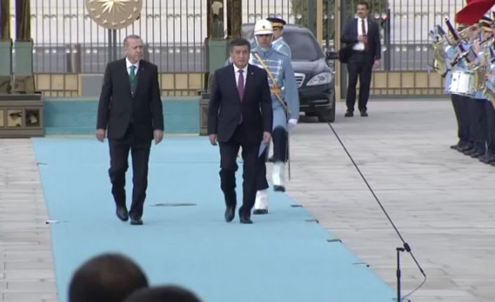 Cumhurbaşkanı Recep Tayyip Erdoğan, Kırgızistan Cumhurbaşkanı Sooranbay Ceenbekov’u Cumhurbaşkanlığı Külliyesi’nde