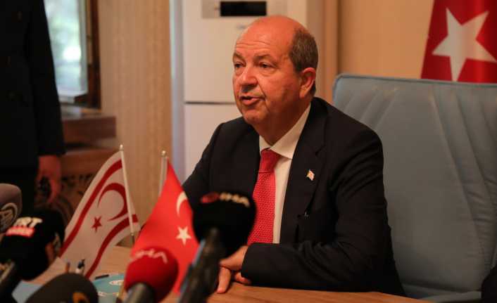 Kuzey Kıbrıs Türk Cumhuriyeti Cumhurbaşkanı Ersin Tatar Basın Mensupları ile