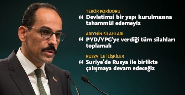Cumhurbaşkanlığı Sözcüsü İbrahim Kalın, "PKK-PYD'nin Marksist Leninist ideolojisini kabul etmeyen