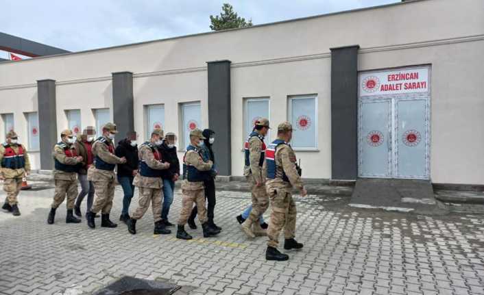 5 şüpheli şahıs sevk edildikleri adli makamlarca tutuklanarak Erzincan Kapalı