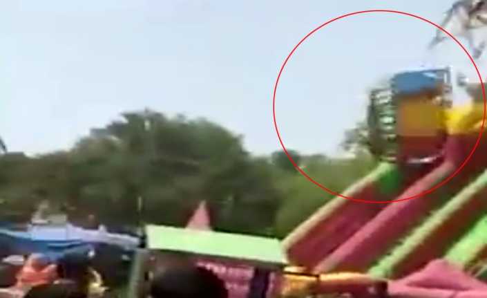 Hindistan’da bir lunaparkta faciadan dönüldü. 