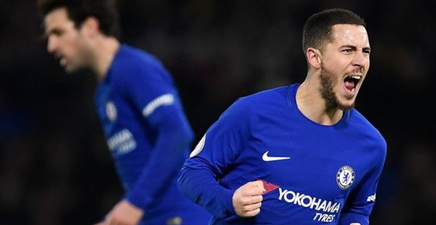 Chelsea'de forma giyen Hazard'ın, 2017 yılında ülkesi dışında top koşturan