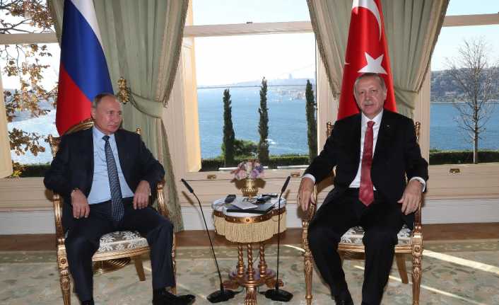 Cumhurbaşkanı Recep Tayyip Erdoğan, Rusya Devlet Başkanı Vladimir Putin ile