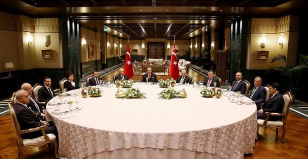 Cumhurbaşkanı Erdoğan, Cumhurbaşkanlığı Külliyesi'nde yasama, yürütme ve yargı organlarının temsilcileriyle