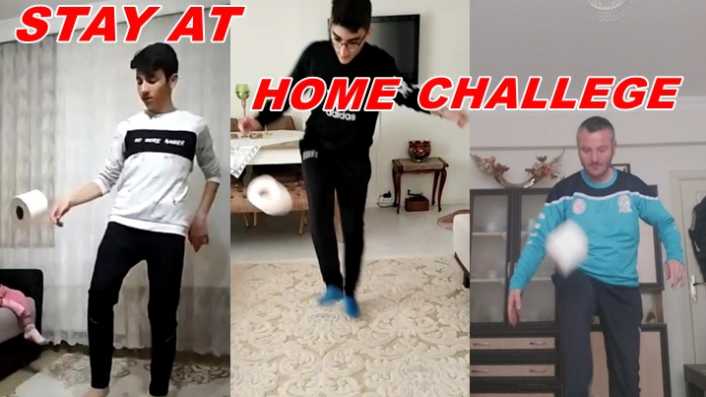 Stay At Home Challege’ akımına Erzincanlı sporcularda katıldı. İnsanların evde