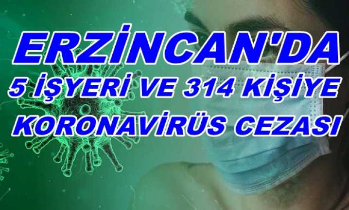 Erzincan’da Koronavirüs (Kovid-19) salgını ile etkin mücadele kapsamında 5 işyeri
