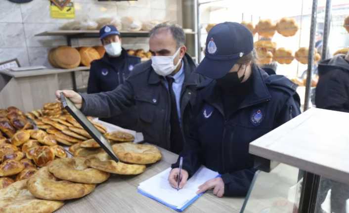 Erzincan Belediyesi Zabıta Müdürlüğü ekipleri kent genelinde ekmek fırınları ve