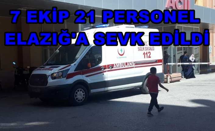 Elazığ'da 6,8 büyüklüğünde  yaşanan deprem sonrası Erzincan’dan 5 112