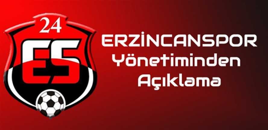 Anagold 24 Erzincanspor yönetiminden bir açıklama yapılarak Anagold 24 Erzincan