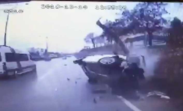 Kocaeli’nin İzmit ilçesi D-100 karayolunda yol kenarındaki su kanalına düşen