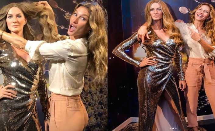 Ünlü model Gisele Bündchen, Boston’daki bir müzede bulunan balmumu heykeliyle