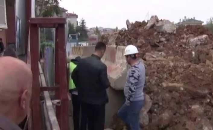 İstanbul Ümraniye’de metro çalışmaları sırasında meydana gelen göçükten bir işçinin