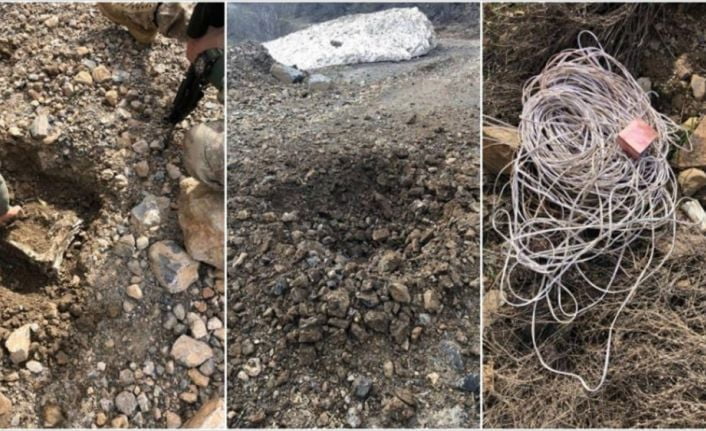 Hakkari'de terör operasyonunda, PKK'lı teröristlerce tuzaklanan 550 kilogram el yapımı