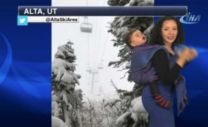 Meteorolog Susie Martin, Dünya Bebek Taşıma Haftası’na dikkat çekmek amacıyla,