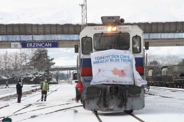 Türkiye'den Rusya ve Çin'e gidecek ihracat trenleri, Erzincan Tren Garı'na