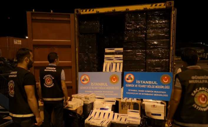 Ticaret Bakanlığına bağlı İstanbul Gümrük Muhafaza ekiplerince Ambarlı Limanı’nda bir