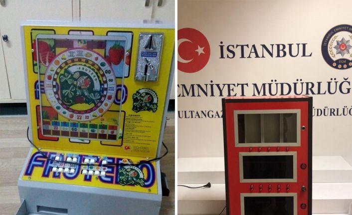 İstanbul Sultangazi’de Asayiş Büro Amirliği ekipleri kumar ve sigara makineleri
