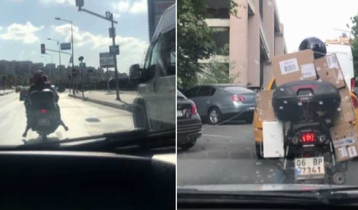İstanbul Eyüpsultan’da işlek bir cadde üzerinde motosiklet sürücüsü, eşine ve