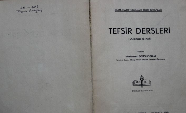 Cumhurbaşkanı Erdoğan’ın lise yıllarına ait tefsir ders kitabı, 45 yıl