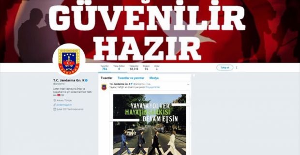 Jandarma Genel Komutanlığının sosyal medya hesaplarından yayınlanan mesajda, dünyaca ünlü