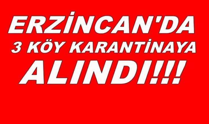 Erzincan’ın Kemah ilçesinde 3 köy Erzincan İl Umumi Hıfzıssıhha Meclisi