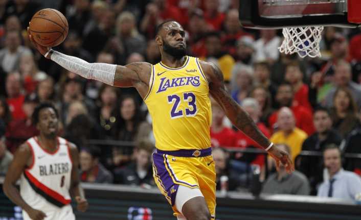NBA’de Portland Trail Blazers, LeBron’lu Los Angeles Lakers’ı 128-119 mağlup