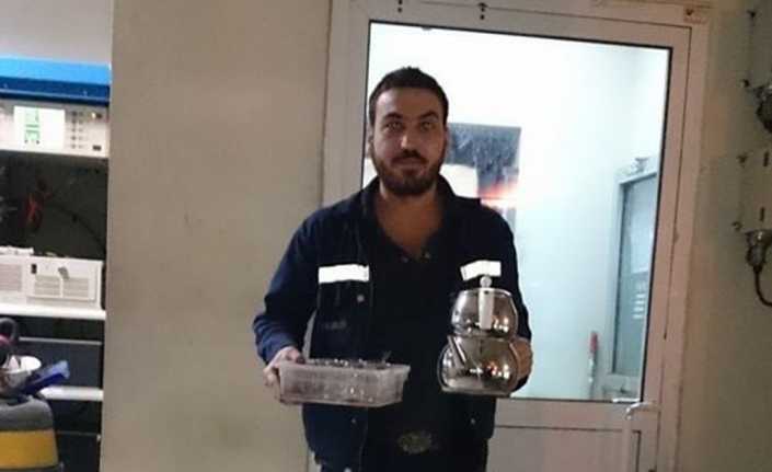 Amatör küme takımlarından Gülüç Belediyespor’da forvet Miraç Bektaş, maç sırasında