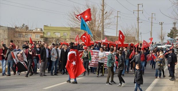 Mardin'in Artuklu ilçesinde TSK'nin Afrin'de teröristlere karşı yürüttüğü harekata destek
