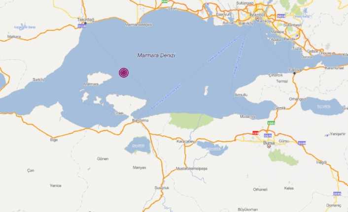 Marmara Denizinde 3.0 büyüklüğünde bir deprem meydana geldi. 