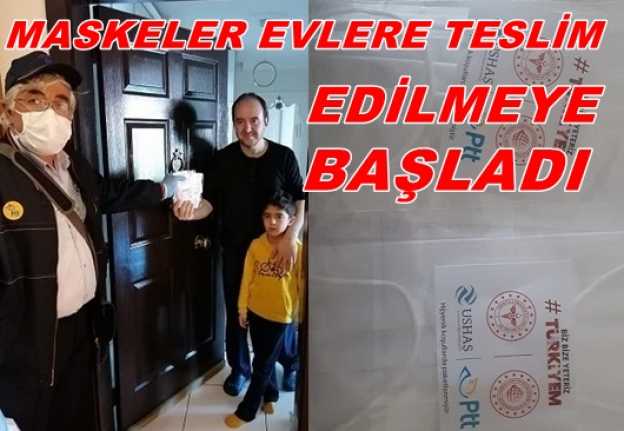 Erzincan’da E-devlet üzerinden Cumhurbaşkanlığından talep edilen maskeler PTT tarafından dağıtılmaya