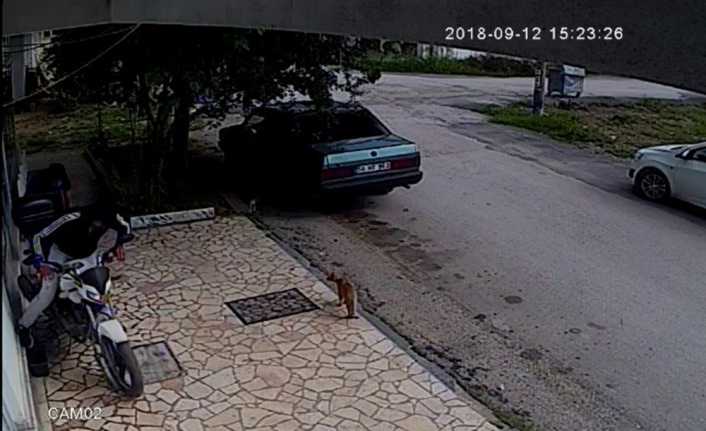 Sakarya’nın Akyazı ilçesinde bir evin önündeki motosikleti kilidini kırarak çalan