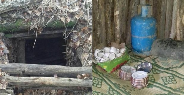Muş'ta terör örgütü PKK'nın kış üslenmesine yönelik operasyonda bir sığınakta